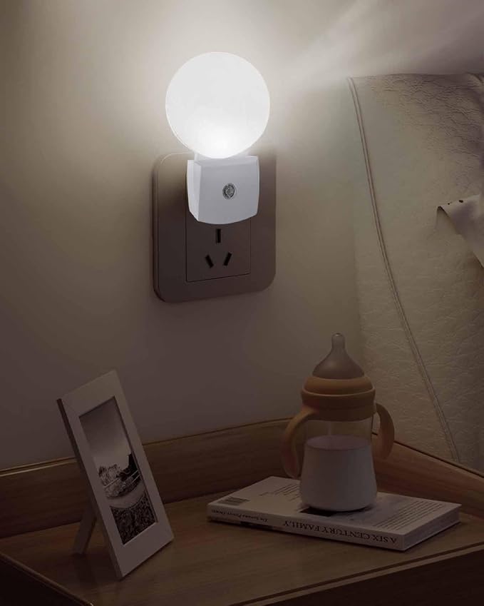 Night Lights Auto Sensor Tropical Palm Trees Night Light Cream Linen Coastal - Image 5