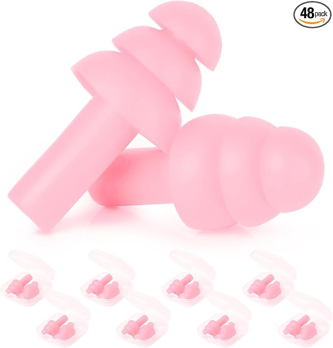 24 Pairs Pink Ear Plugs by AIOMOB