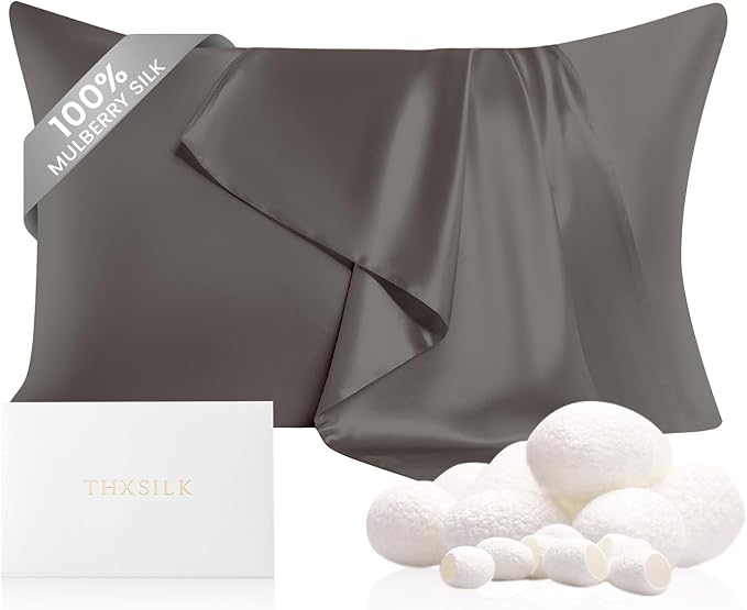 THXSILK 100% Mulberry Silk Pillow Case, Real Silk Pillowcase by THXSILK