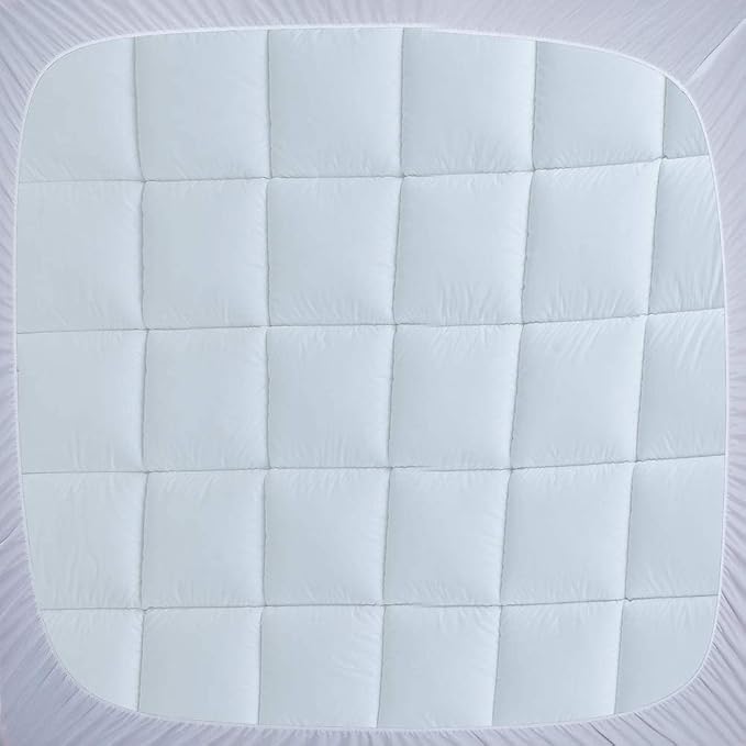 WhatsBedding Waterproof Mattress Pad Twin Size Cotton Top Down Alternative - Image 8