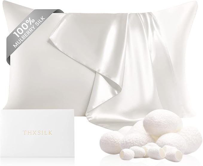 THXSILK 100% Silk Pillowcase for Hair and Skin, Both Sides Grade 6A+ 22 Momme by THXSILK