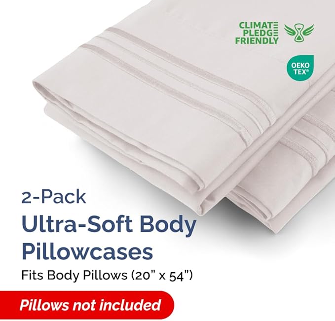 Body Pillowcases Set of 2-20x54 Long Body Pillow Case - Image 2