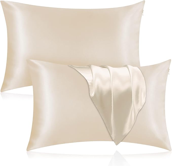 Silk Pillowcase for Hair and Skin, 2 Pack 100% Mulberry Silk Pillowcase 25 Momme by Veaken