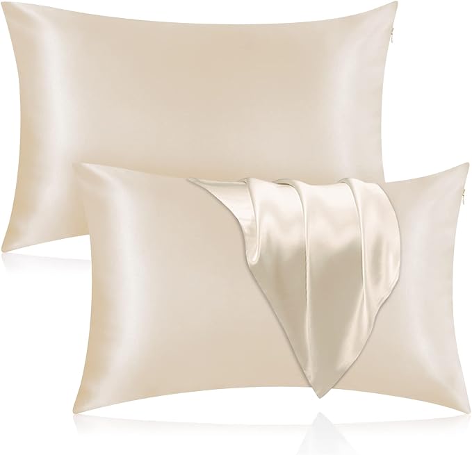 Silk Pillowcase for Hair and Skin, 2 Pack 100% Mulberry Silk Pillowcase 25 Momme by Veaken