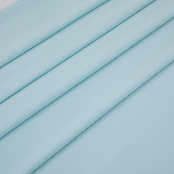 Queen Flat Sheet Only， 90x102Inch Light Blue - Image 4