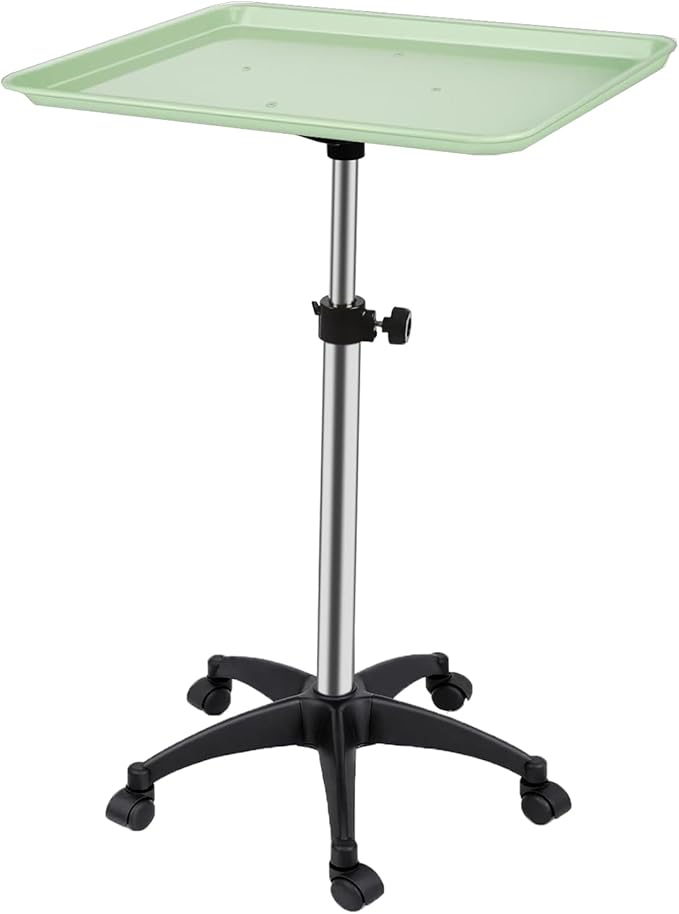 Salon Rolling Tray, Height Adjustable Tattoo Tray Rolling Cart, Storage Utility by Roixeeds