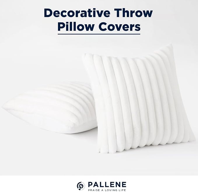 Pallene Faux Fur Plush Throw Pillow Covers 22x22 Set of 2, Luxury Soft Fluffy - Image 5