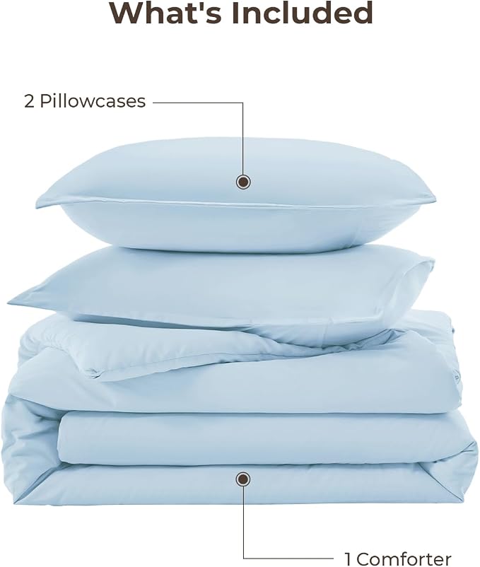 Litanika Comforters Light Blue California King Size, 3 Pieces Cal King - Image 7