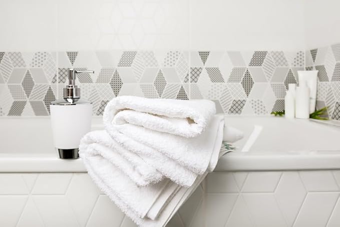 ZUPERIA White Bath Towels Bulk 12 Pack - Image 6