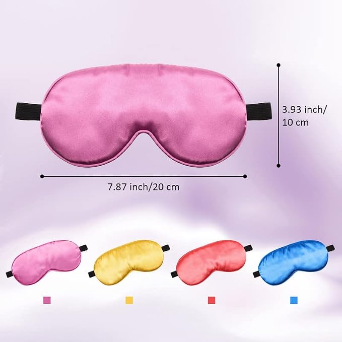 BBTO 4 Pcs Silk Sleep Eye Masks Smooth Soft Satin Eye Covers - Image 3