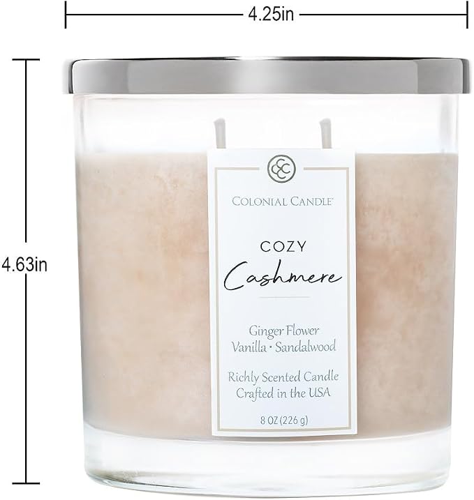 Colonial Candle Cozy Cashmere Scented Candle Jar, Highly Fragranced Candles - Image 4