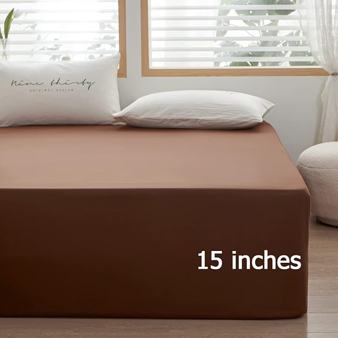 Bedding Twin Size Fitted Sheet Only-Twin Size Deep Pocket Bottom Sheet Fits - Image 7