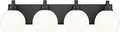 Bathroom Light Fixtures, 4 Light Matte Black Vanity Light, 26 Inch Modern Wall by Metwet