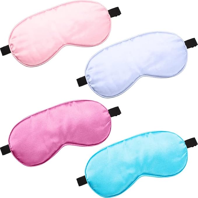 BBTO 4 Pcs Silk Sleep Eye Masks Smooth Soft Satin Eye Covers by BBTO