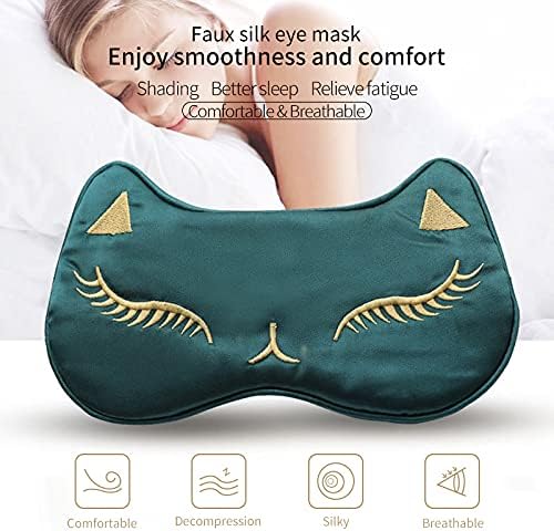 PERFECTSIGHT Sleep Eye Masks, Cute Cat Silk Sleep Eye Cover Lightweight - Image 2