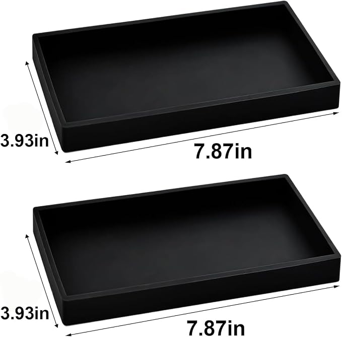 2PCS 7.87” L x 3.93” W Silicone Soap Dispenser Trays, countertop Tray - Image 4