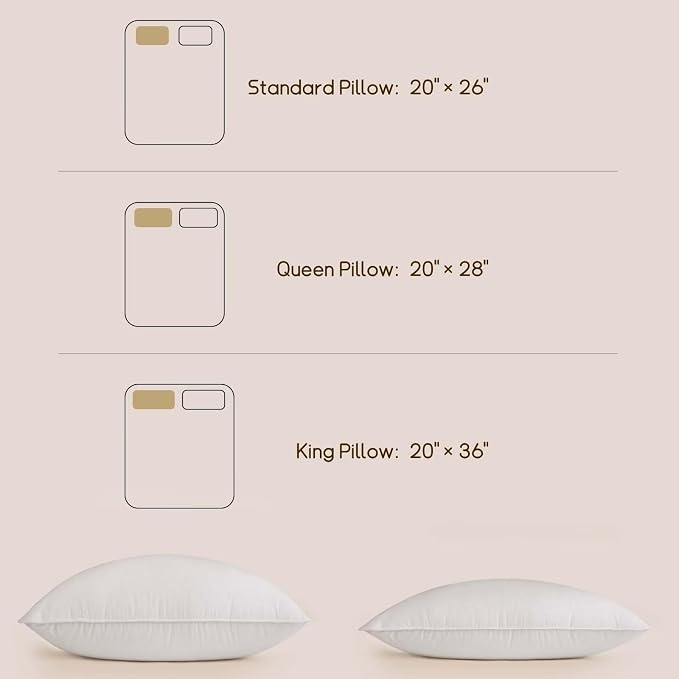 BHZ King Pillow Feather Down Hotel My King Pillow Bed Goose Pillows Alternative - Image 9