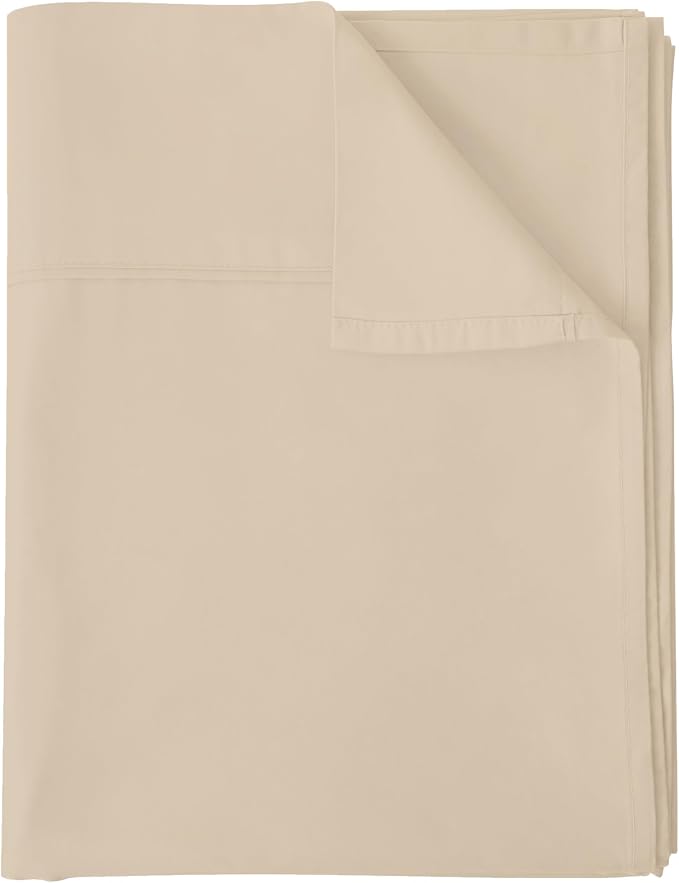 Flat Sheet Only King Size, 400 TC 100% Egyptian Cotton Flat Sheet -Beige Cotton by ShunjieHome