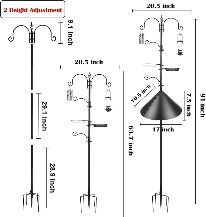 Bird Feeder Pole with Squirrel Baffle - Image 4