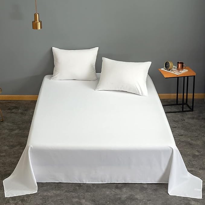 Microfiber Bedding Flat Sheet, Ultra Soft and Wrinkle, Stain Resistant Top Sheet - Image 2