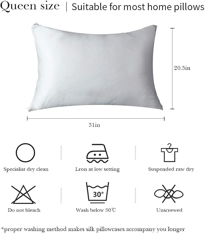 Jocoku 100% Mulberry Silk Pillowcases Set of 2 - Image 4