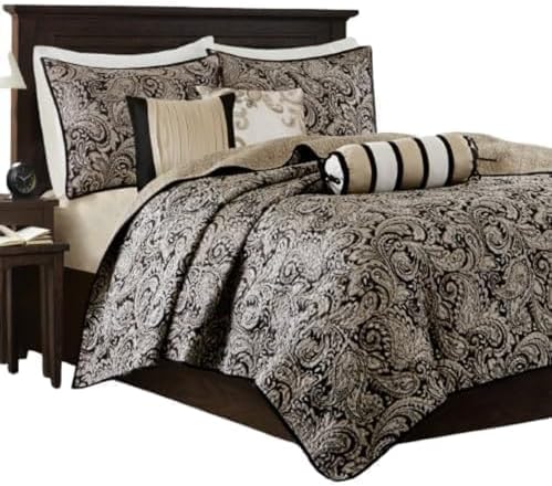 Madison Park Quilt Traditional Damask Design All Season, Lightweight Coverlet - Image 8