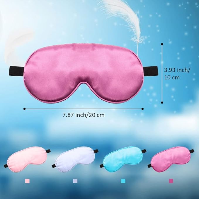 BBTO 4 Pcs Silk Sleep Eye Masks Smooth Soft Satin Eye Covers - Image 2
