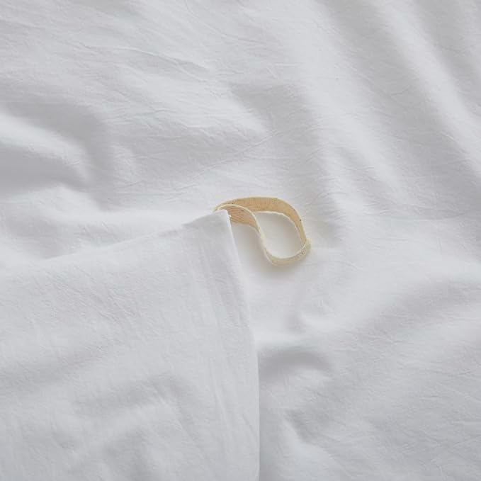 100% Washed Cotton Duvet Cover Queen Size, 90x90 Inches - Image 4