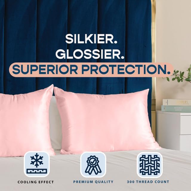 BLISSFORD Pink Satin Pillowcase - Image 6
