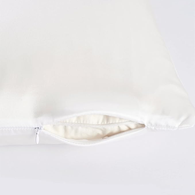 Oeko-TEX Certified White Silk Pillow Cases Made in USA, 100% Real Silk - Image 3