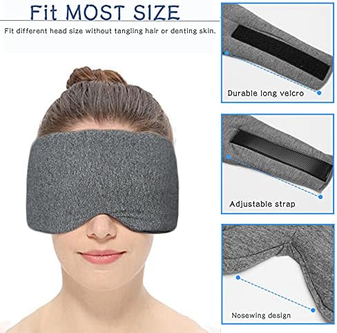 SUWEISHI 2 Pack 100% Cotton Ultra Soft Sleep Mask, Zero Pressure Natural Smooth - Image 5