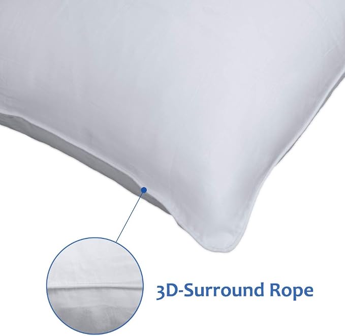 Precoco King Pillow Cases Set of 2 | 100% Cotton White Pillowcases King Size - Image 4