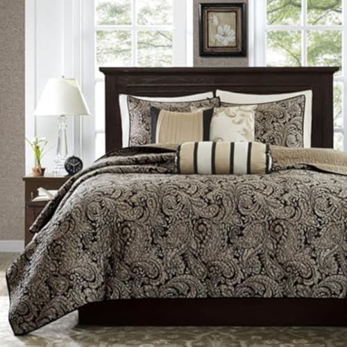Madison Park Quilt Traditional Damask Design All Season, Lightweight Coverlet - Image 2