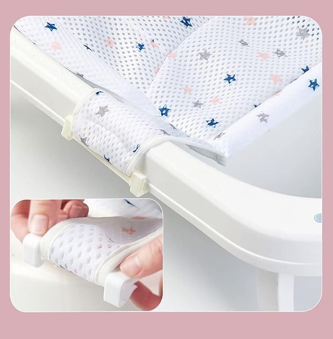 Breathable Mesh Newborn Baby Bath Mat Floating Foam Baby Tub Pillow Adjustable - Image 5