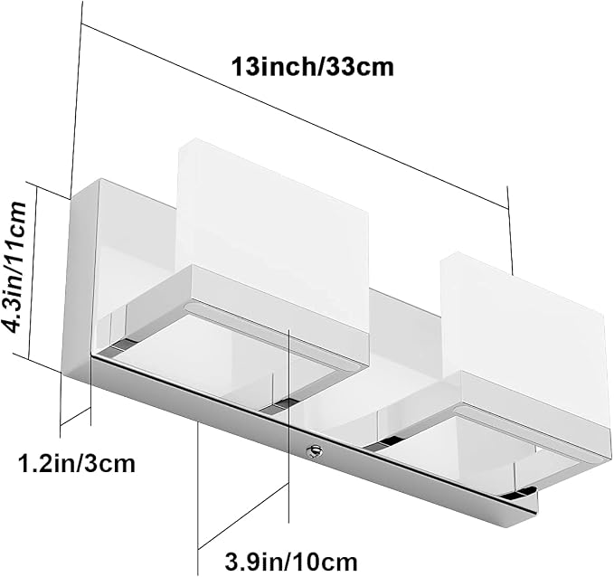 Tipace LED Dimmable Modern 2-Light Vanity Fixture - Image 9