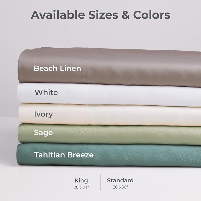 Cariloha Classic 2-Piece Twill Pillowcase Set | Sage | Standard | Viscose - Image 4