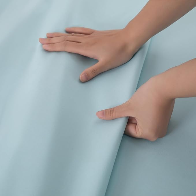 King Flat Sheet Only， 108x102Inch Light Blue - Image 5