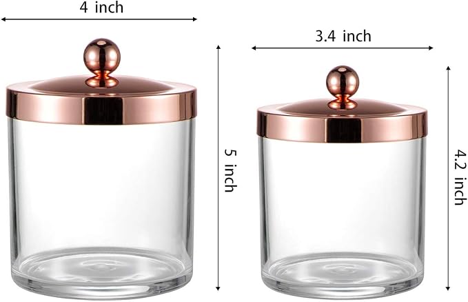 SheeChung 2-Pack Plastic Apothecary Jars - 25oz & 15oz Clear Acrylic Qtip - Image 5