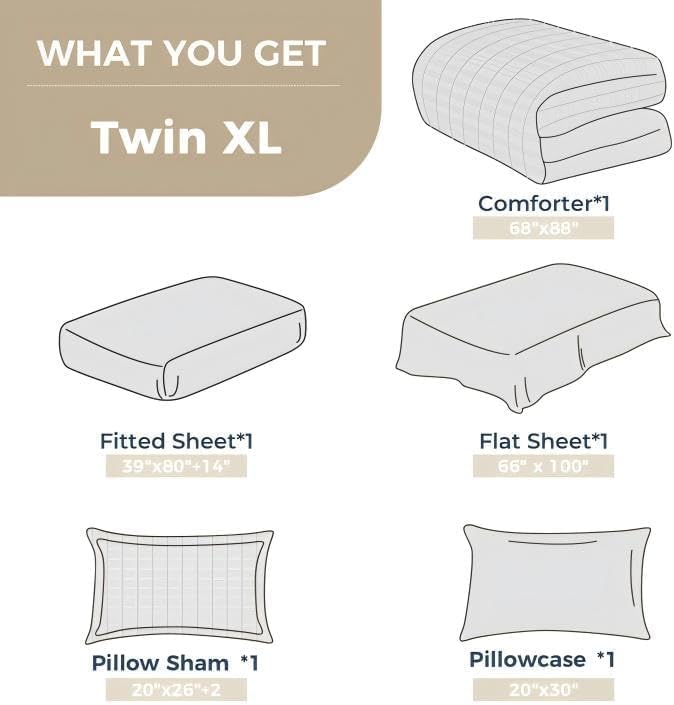 HYMOKEGE Sage Green Twin XL Comforter Set Seersucker 5 Pieces, All Season - Image 5