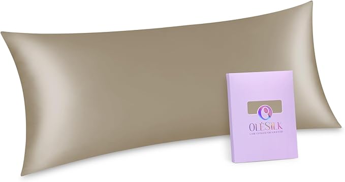 OLESILK Silk Body Pillowcase 20x54 Zippered: 100% Mulberry Silk by OLESILK