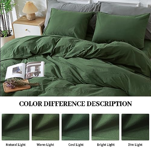 NEXHOME PRO Duvet Cover Set Kids Twin Size Linen Feel Textured Organic Natural - Image 4