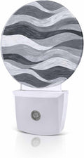 Night Lights Auto Sensor Grey Ocean Waves Night Light Abstract Mountain Stripes by Home+L6