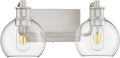 Tipace 2 Light Wall Scone Vintage Vanity Light Fixtures Brushed Nickel Wall by Tipace