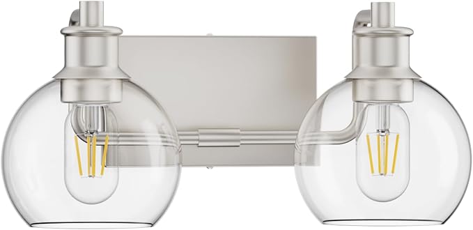 Tipace 2 Light Wall Scone Vintage Vanity Light Fixtures Brushed Nickel Wall by Tipace