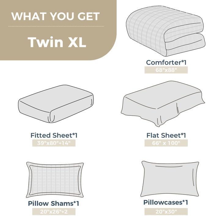 HYMOKEGE Mint Green Twin XL Comforter Set Seersucker 5 Pieces, All Season - Image 6