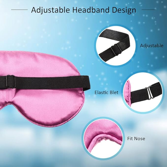 BBTO 4 Pcs Silk Sleep Eye Masks Smooth Soft Satin Eye Covers - Image 3