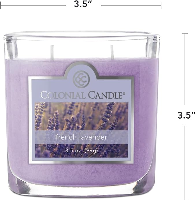 Colonial Candle French Lavender Scented Jar Candle, 2 Wick, 3.5 oz, Mottled Wax - Image 5