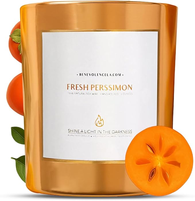 Benevolence LA Fresh Persimmon Wood Wick Candles | Soy Scented Christmas Candles by BenevolenceLA