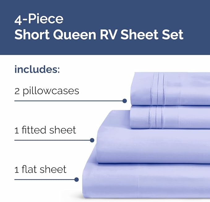 Short Queen Size 4 Piece Sheet Set - Image 2