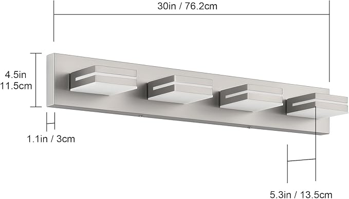 SineRise LED Modern Bathroom Vanity Light Fixtures, Brushed Nickel Modern - Image 7
